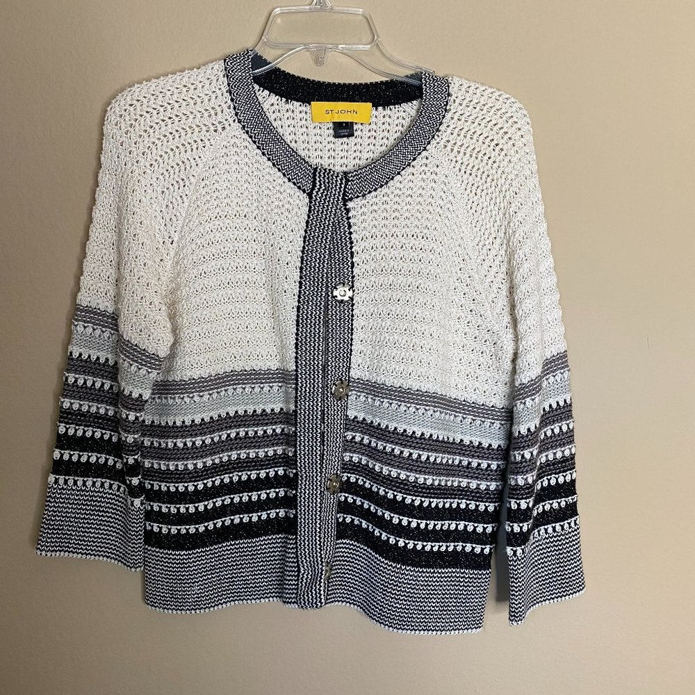 NEW st john open knit cardigan sweater
